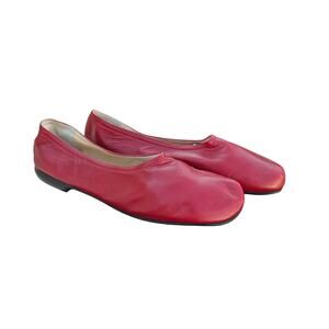 Taryn Rose Red Italian Leather Slip On Flats Size 40.5